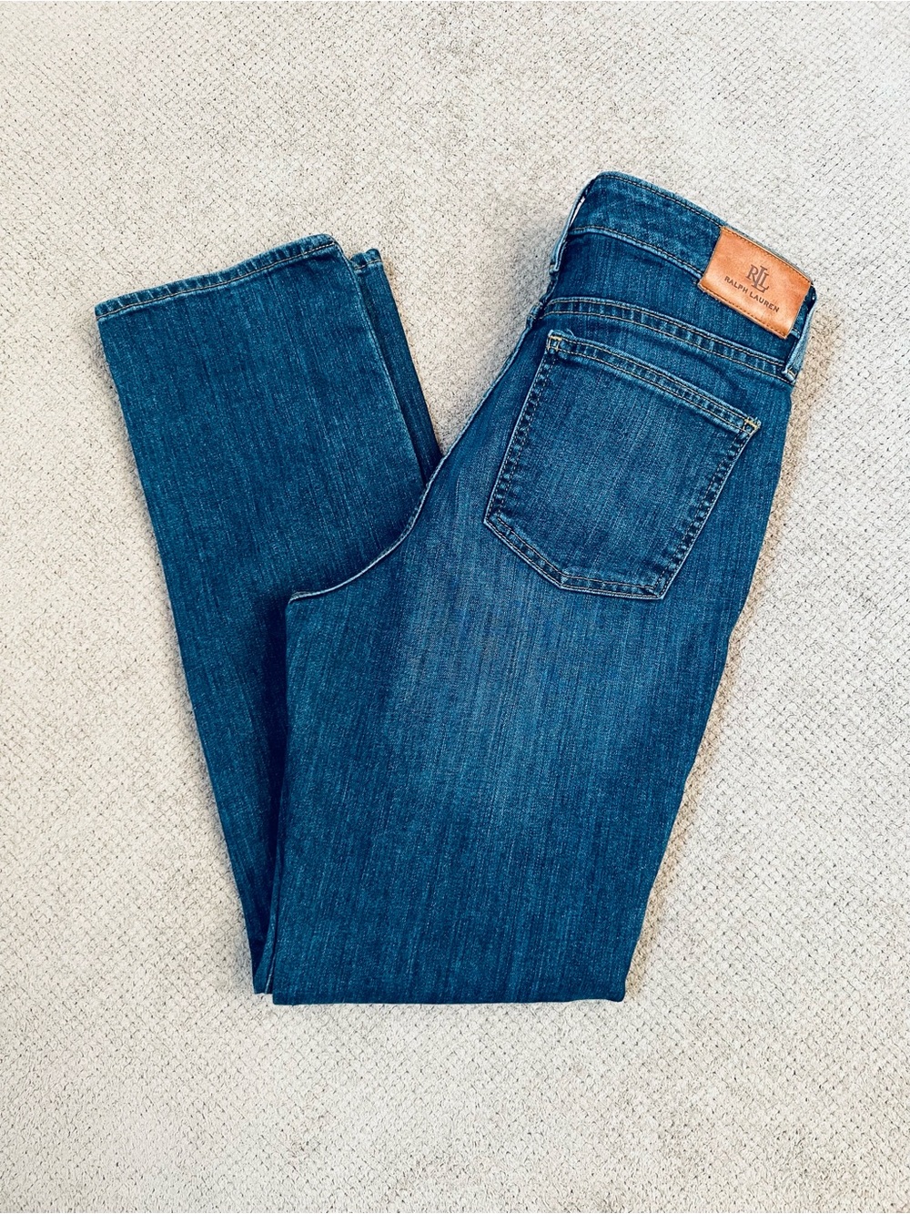 Lauren Ralph Lauren Women’s Size 10 Mid Rise Straight Leg Dark Wash Denim Jeans